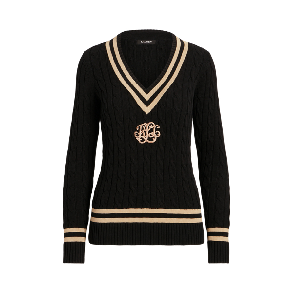 Baumwoll-Cricketpullover mit Zopfmuster Lauren in 1