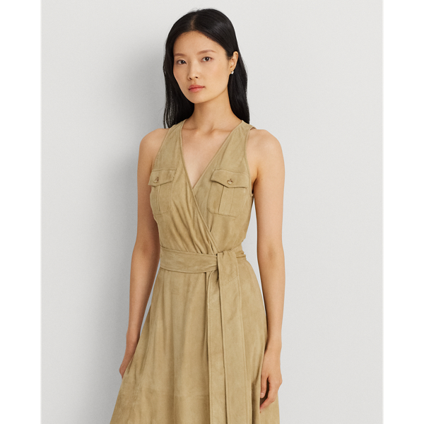 Belted Suede Sleeveless Dress