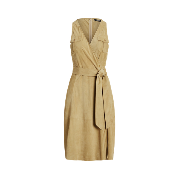 Belted Suede Sleeveless Dress
