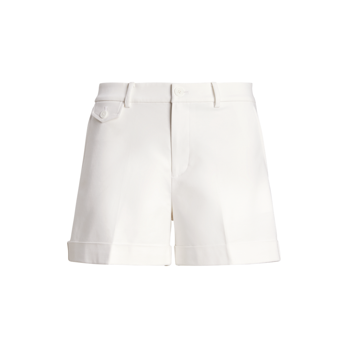 Pleated Double-Faced Cotton Short