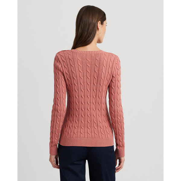 売れ筋商品|||ラルフローレン ニット&セーター レディース アウター BUTTON TRIM CABLE KNIT COTTON JUMPER - Jumper - camel Button-Trim Cable-Knit Cotton Jumper for Women | Ralph