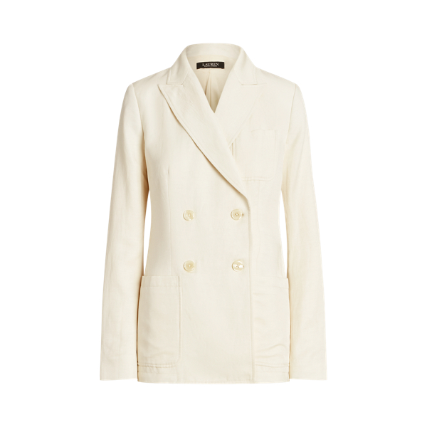 Double-breasted blazer van linnenmix Lauren in 1