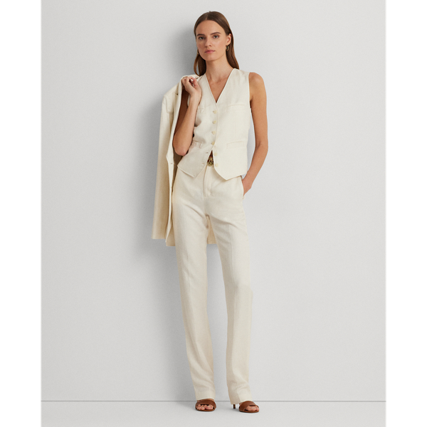 Linen-Blend Twill Pant