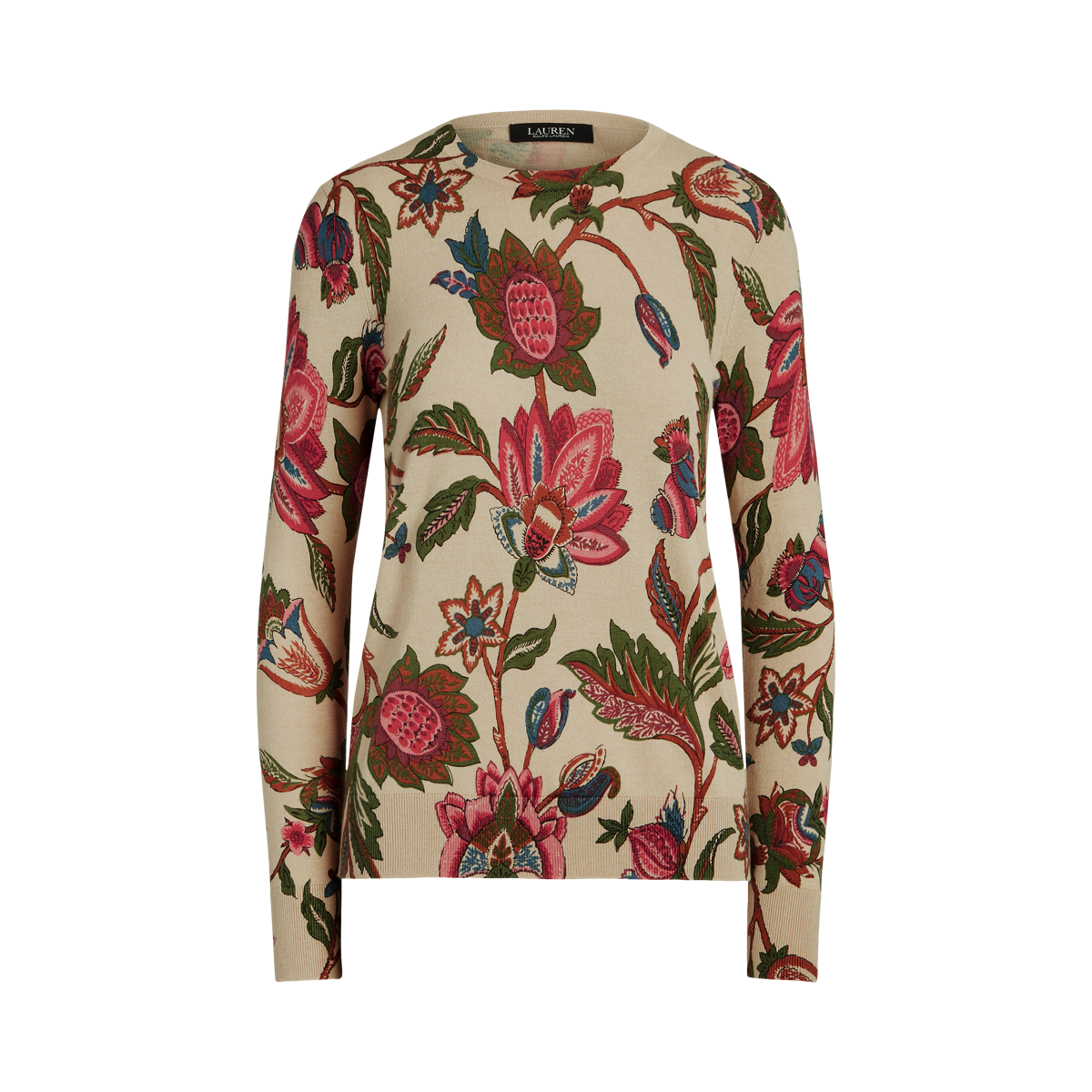 Floral Cotton-Blend Sweater