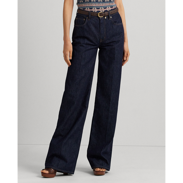Lauren　Ralph Lauren　ワイドデニム ハイライズ ワイドレッグ クロップド ジーンズ