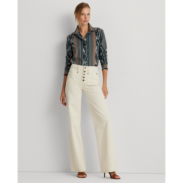 Mascarpone Cream Wash High-Rise Wide-Leg Jean Lauren 1