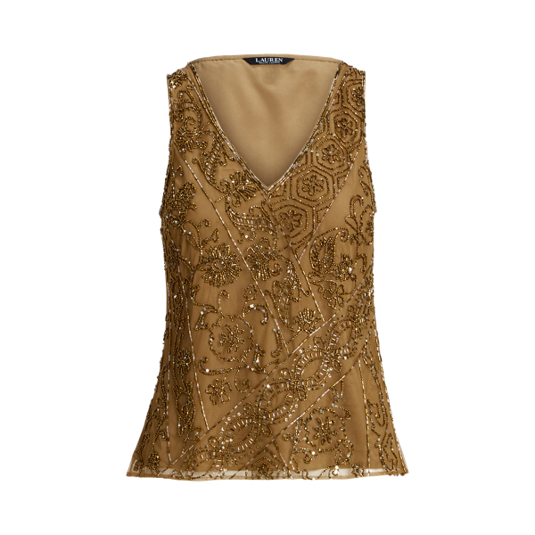 Beaded Mesh Sleeveless Blouse Lauren 1