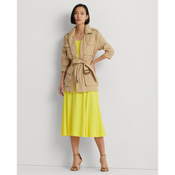 Birch Tan Belted Cotton Twill Field Jacket Lauren Petite 4