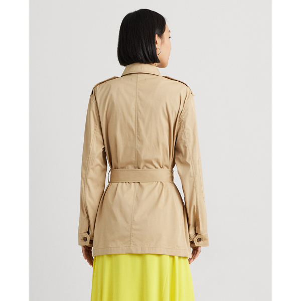 Birch Tan Belted Cotton Twill Field Jacket Lauren Petite 5