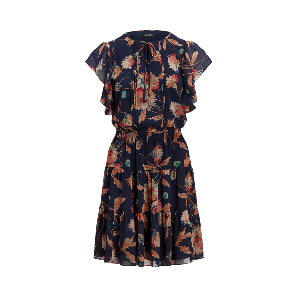 Gebl&uuml;mtes Kleid mit Bindeb&auml;ndern Lauren Petite in 1