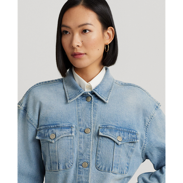 Isla Wash Belted Denim Field Jacket Lauren Petite 7