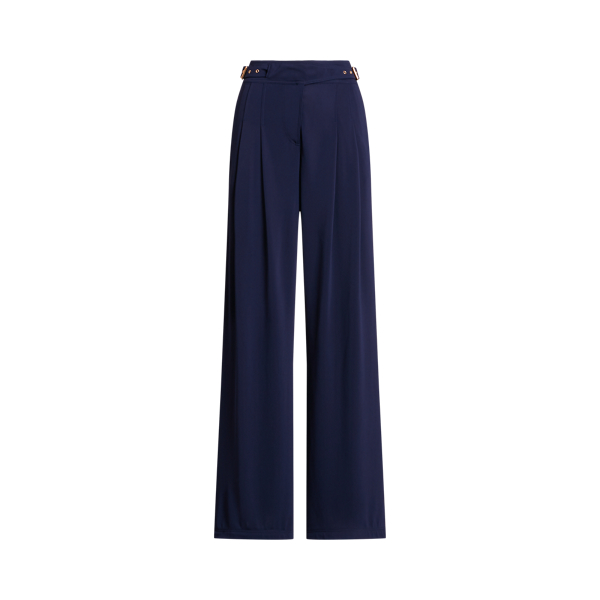 Pleated Stretch Jersey Wide-Leg Trouser Lauren Petite 1