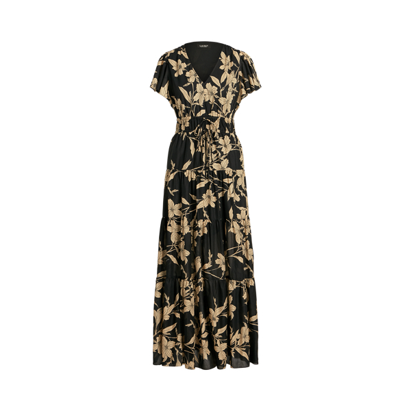 Floral Cotton Voile Tiered Maxidress Lauren Petite 1