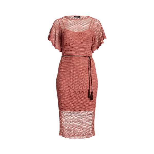 Strickkleid mit Lochmuster und G&uuml;rtel Lauren Woman in 1