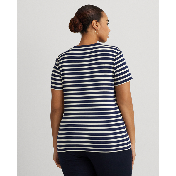 ラルフ・ローレン Lauren Ralph Lauren Petite Striped ストレッチ Cotton Crewneck Tee レディース Women's Lauren Ralph Lauren Petite Striped Stretch Cotton
