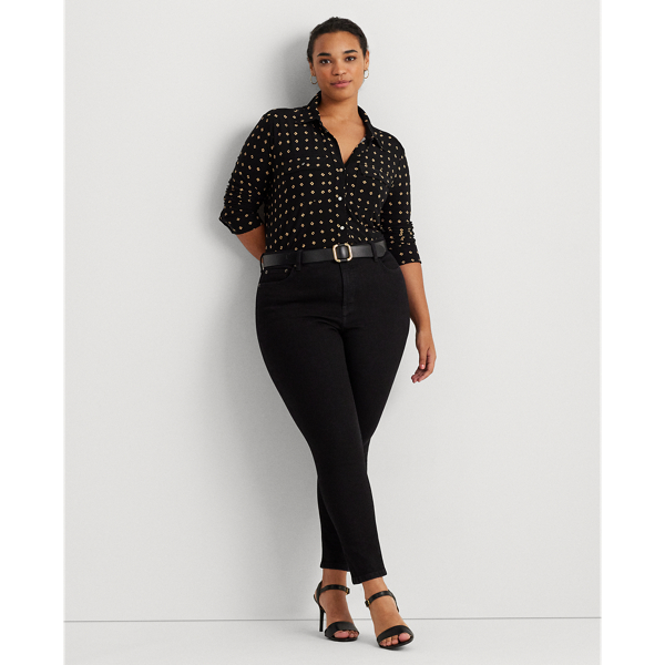 Geo-Print Stretch Jersey Shirt
