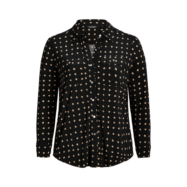 ローレン ラルフローレン LAUREN Ralph Lauren Women's  Geo-Print ストレッチ Jersey Shirt レディー Geo-Print Stretch Jersey Shirt