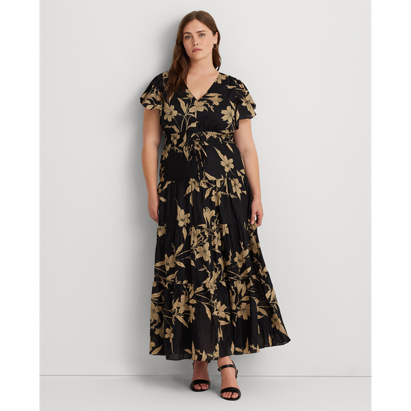 Floral Cotton Voile Tiered Maxidress