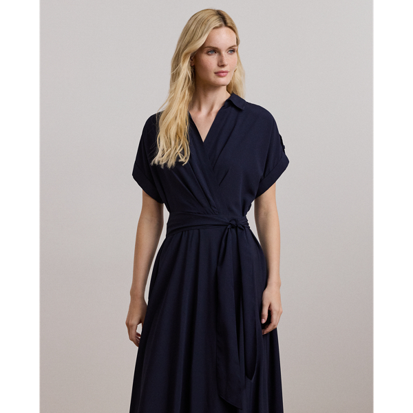 【Ralph Lauren】ベルト付 クレープ ドレス Belted Crepe Dress Belted Crepe Dress