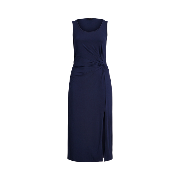 Twist-Front Jersey Sleeveless Dress Lauren Woman 1