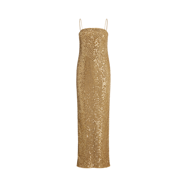 Geo Motif Sequined Gown