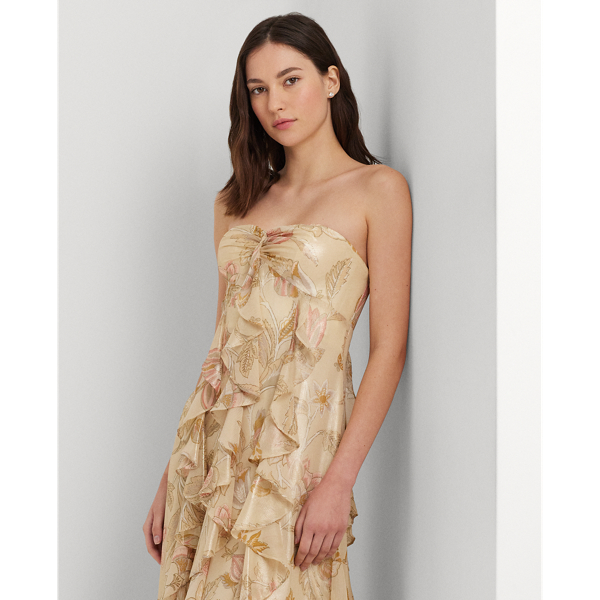 SALE★国内即発!【Ralph Lauren】小花柄♪ボヘミアンマキシDress Ralph Lauren Collection Floral Silk Off-The-Shoulder Gown