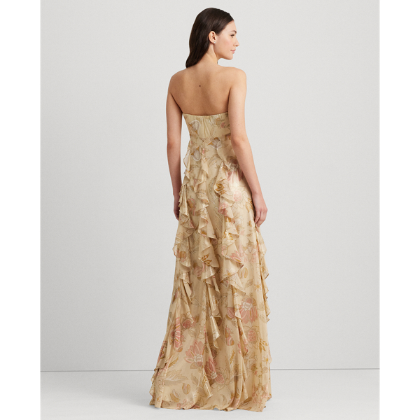 Abendkleid aus Metallic-Chiffon Lauren in Creme multi 5