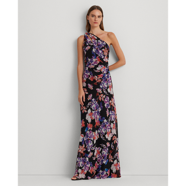 Floral Georgette One Shoulder Dress