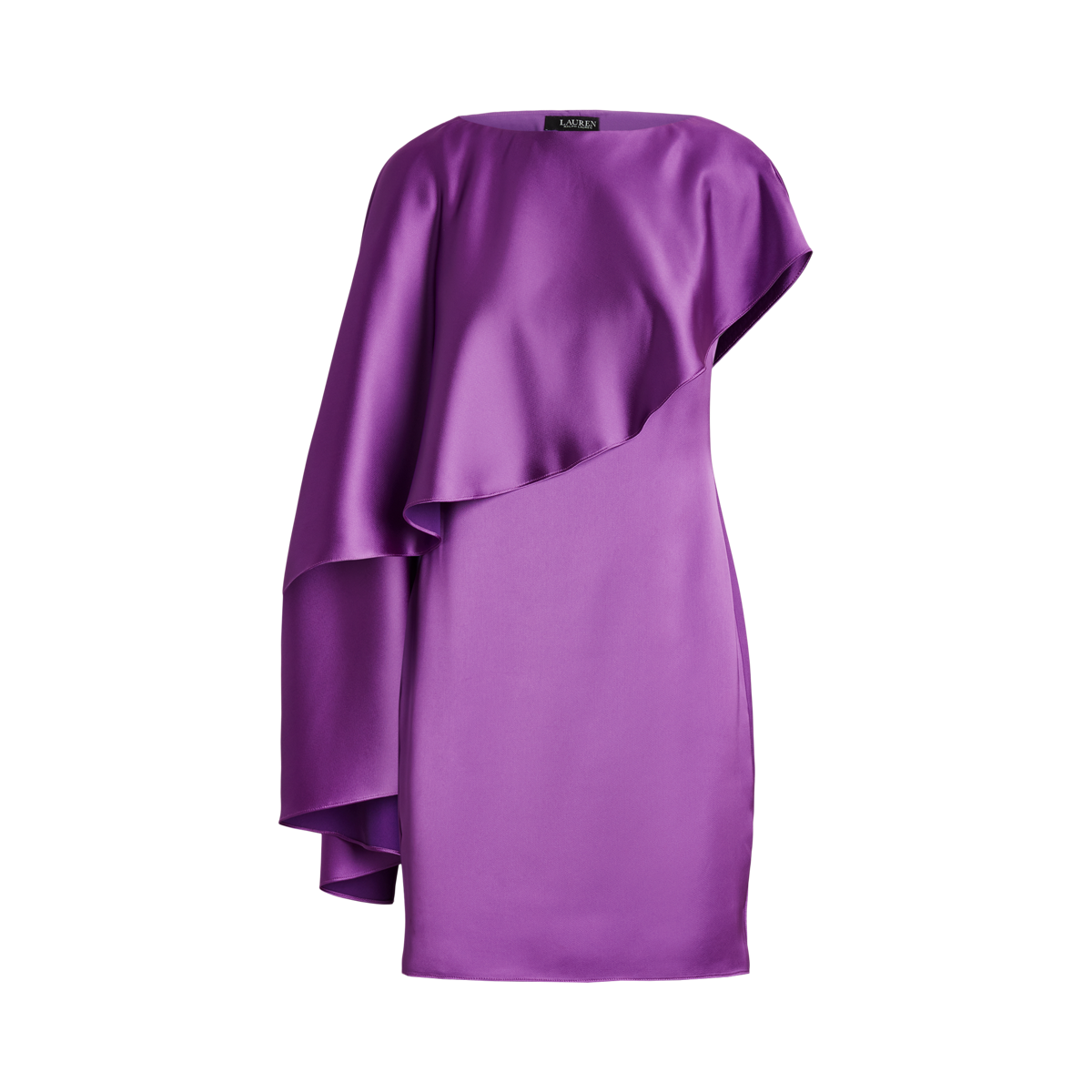 Satin Cape Cocktail Dress