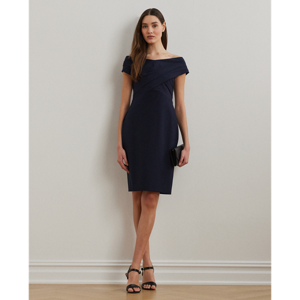 Crepe Off-the-Shoulder Cocktail Dress