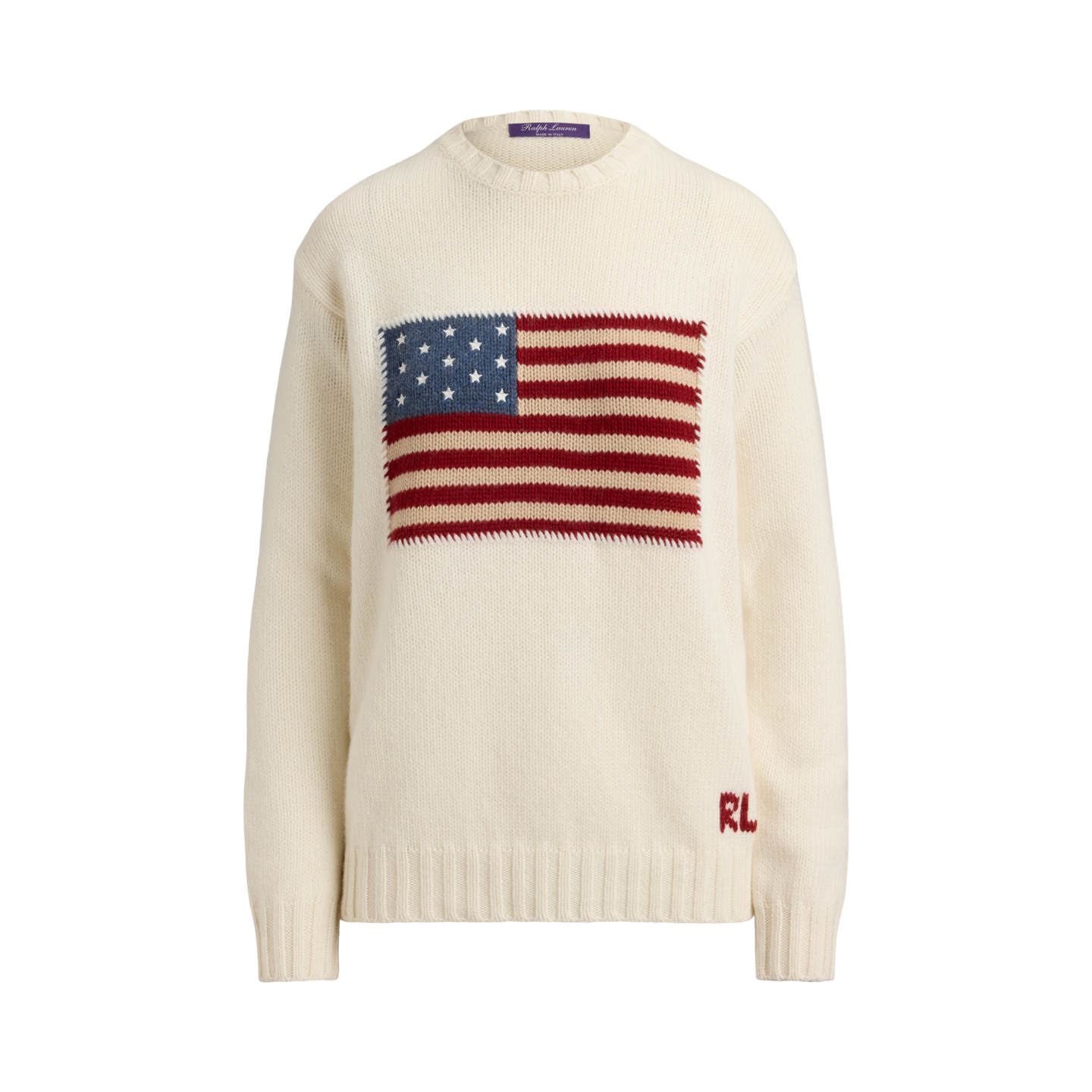 Женский свитер Ralph Lauren Flag Cashmere Crewneck, цвет: Кремовый — фото 5