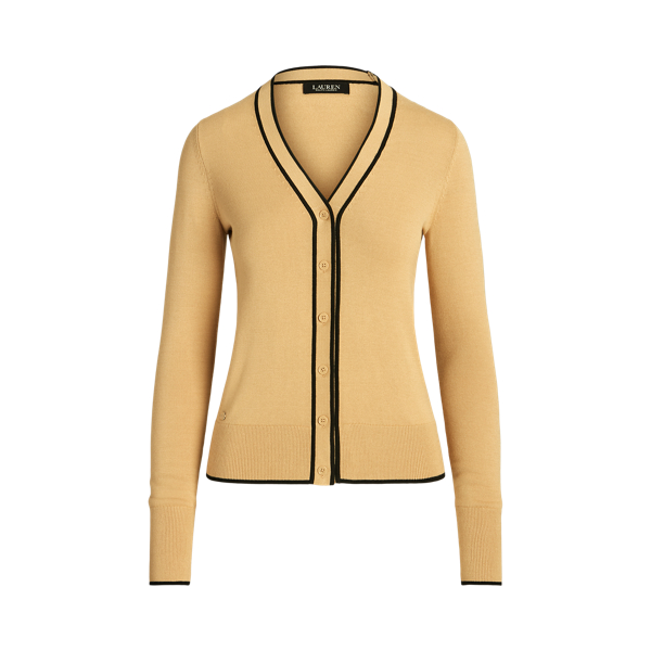 Two-Tone Cotton-Blend Cardigan Lauren 1
