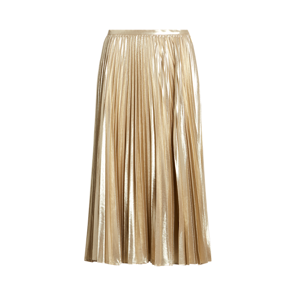 Pleated Metallic Chiffon Skirt Lauren 1