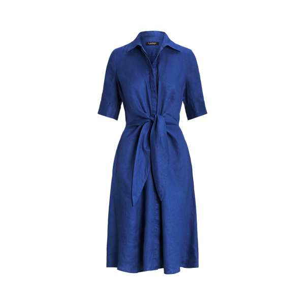 Tie Front Linen Shirtdress