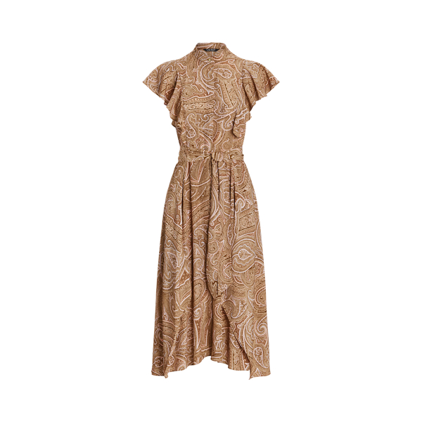 Vestido camiseiro com cornuc&oacute;pias Lauren em 1