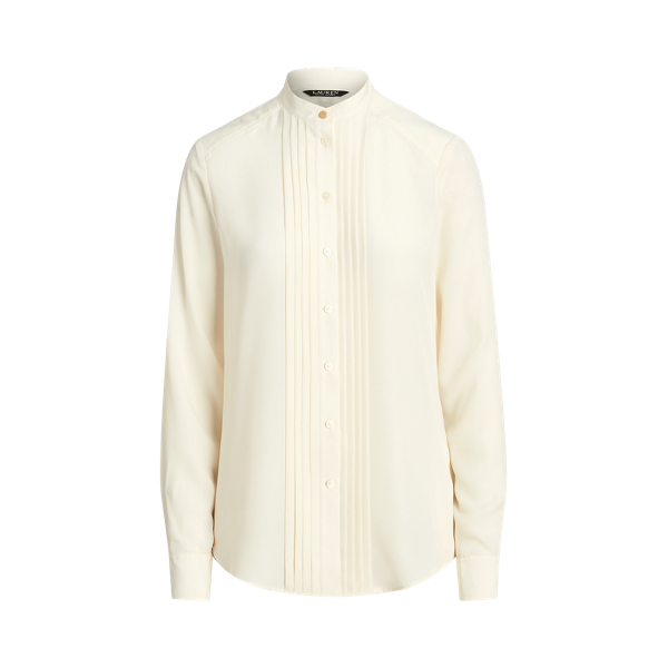 Hemd aus Cr&ecirc;pe de Chine mit Biesen Lauren in 1