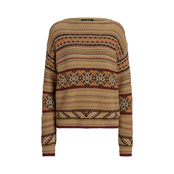 Pullover mit U-Boot-Ausschnitt und Motiv Lauren in 1