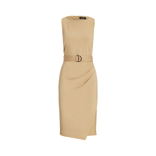 Belted Ponte Sleeveless Dress for Women Ralph Lauren UK