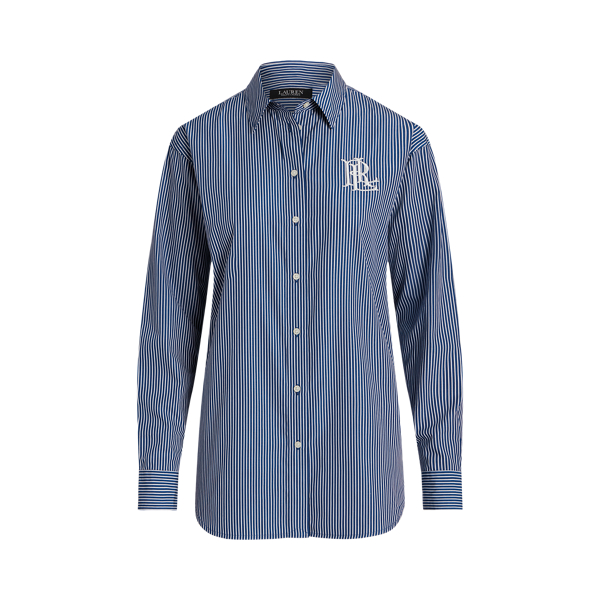 Striped Cotton Broadcloth Shirt Lauren 1