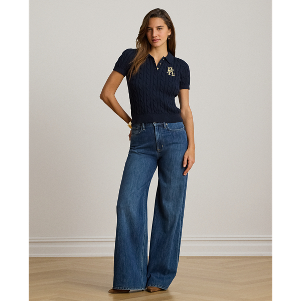 Polo-Pullover mit Zopfmuster Lauren in Lauren-Navy 4