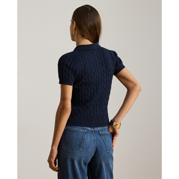 Polo-Pullover mit Zopfmuster Lauren in Lauren-Navy 5