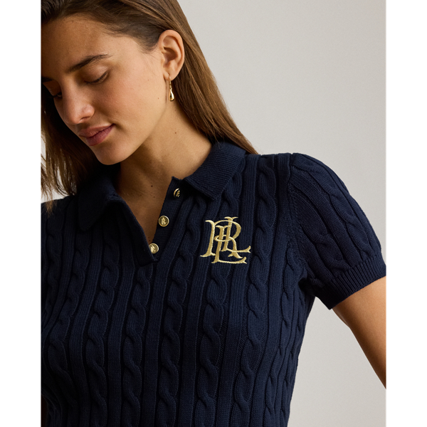 Polo-Pullover mit Zopfmuster Lauren in Lauren-Navy 6
