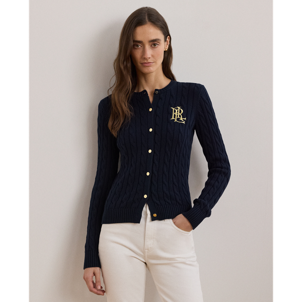 Lauren Navy Cable-Knit Cotton Cardigan Lauren 1