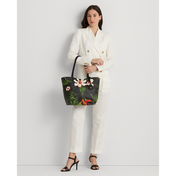 Faux Leather Print Reversible Tote