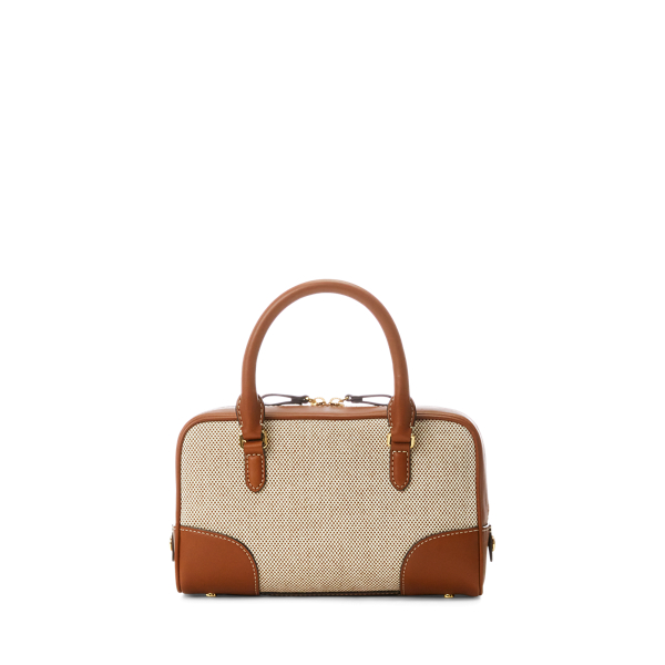 Natural Lauren Tan/Lauren Canvas &amp; Leather Small Emerie Satchel Lauren 4