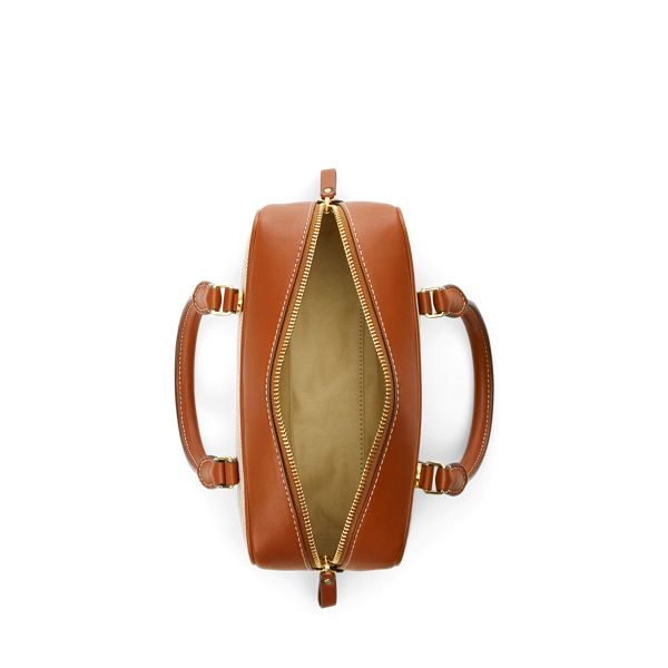 Natural Lauren Tan/Lauren Canvas &amp; Leather Small Emerie Satchel Lauren 5