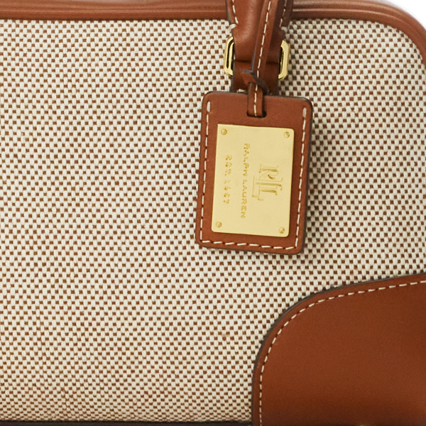 Natural Lauren Tan/Lauren Canvas &amp; Leather Small Emerie Satchel Lauren 6