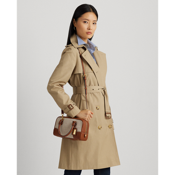 Natural Lauren Tan/Lauren Canvas &amp; Leather Small Emerie Satchel Lauren 7