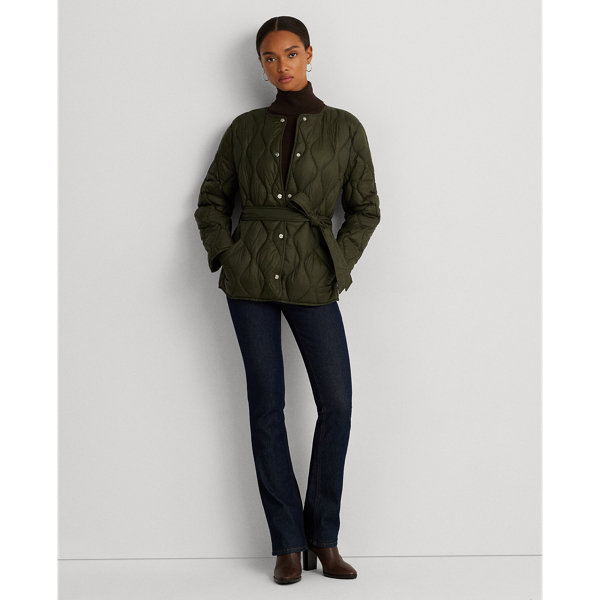 Green Belted Onion-Quilted Jacket Lauren 4