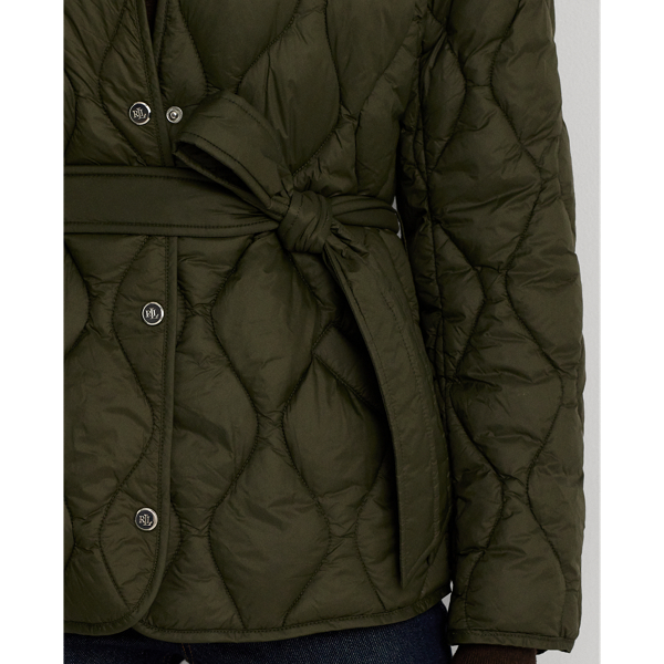 Green Belted Onion-Quilted Jacket Lauren 7